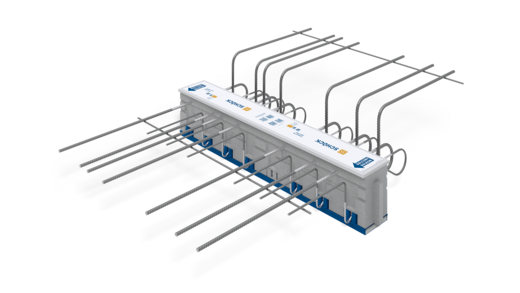 Schöck Isokorb® XT typu K-HV z łożyskiem oporowym HTE-Compact®: Element izolacji termicznej do balkonów wspornikowych z obniżeniem względem stropu