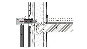 Neubau: Anschluss von Betonbalkon an Holzdecke