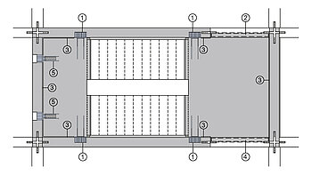 Neubau: Anschluss Stahlbeton-Treppenlauf und -podest an Massivholzwand