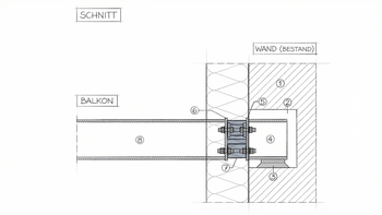 Sanierung: Anschluss von Stahlbalkon an Betonwand