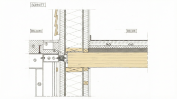 Neubau: Anschluss von Stahlbalkon an Holzdecke