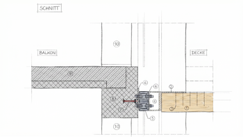 Neubau: Anschluss von Betonlaubengang an Holzdecke