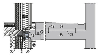 Neubau: Anschluss von Betonkonsole an Holzdecke