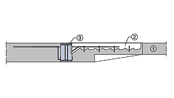 Neubau: Anschluss von Betonbalkon an Betondecke (Modulbau)
