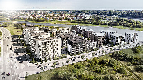 Naujas Kauno miesto kvartalas Piliamiestis yra prie pat upės ir žvelgia į vieną seniausių Lietuvos mūrinių pilių.